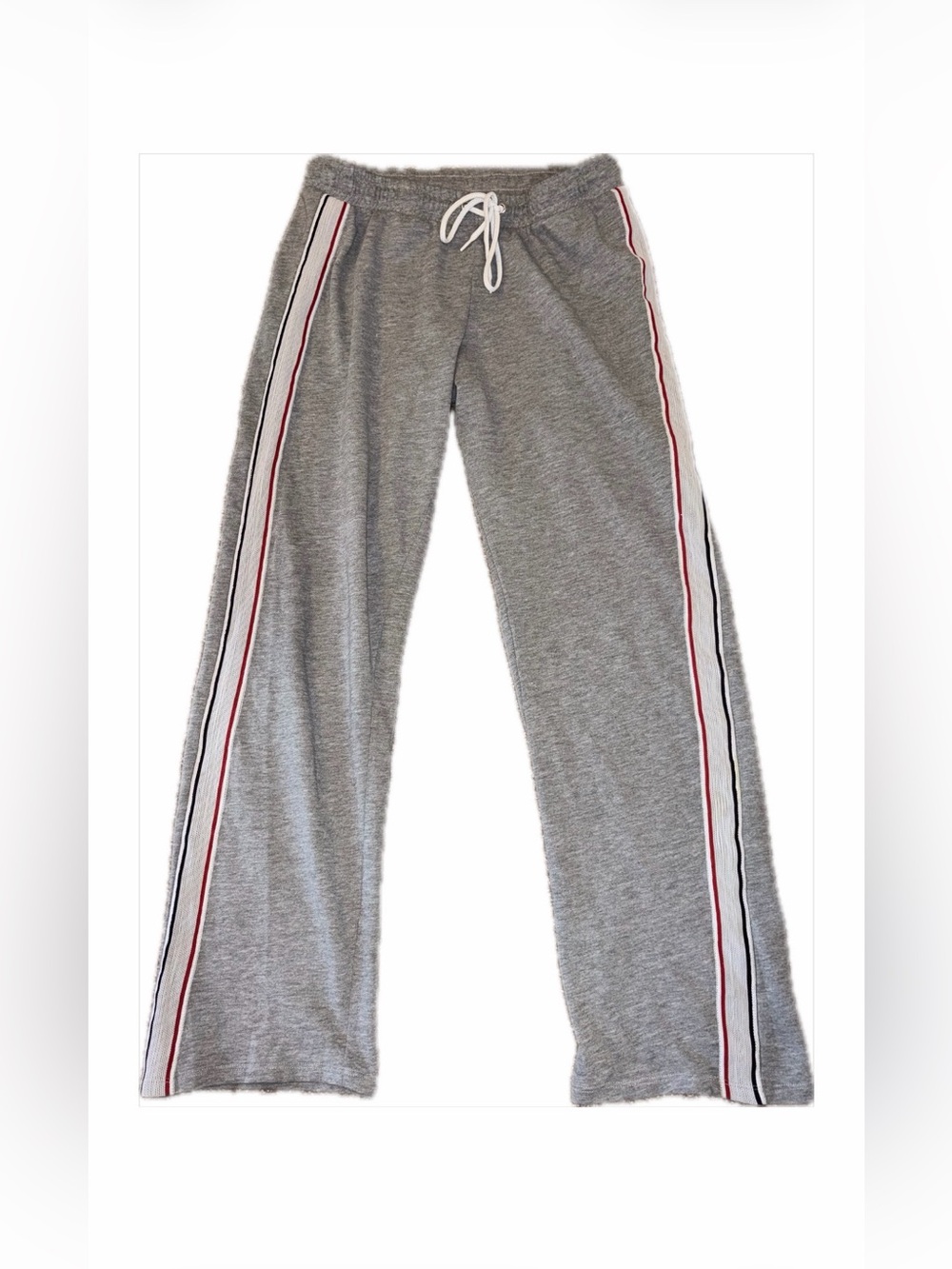 Tommy Hilfiger Heather Gray Sweatpants with Red, White & Navy Side Stripes